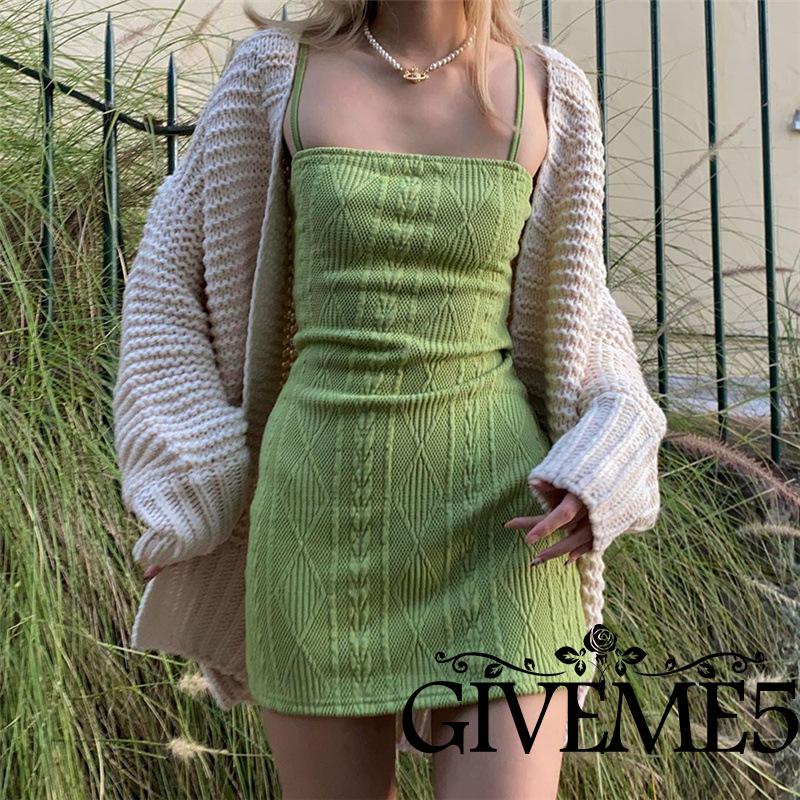 Đầm ôm hai dây màu sắc thời trang quyến rũ dành cho nữ