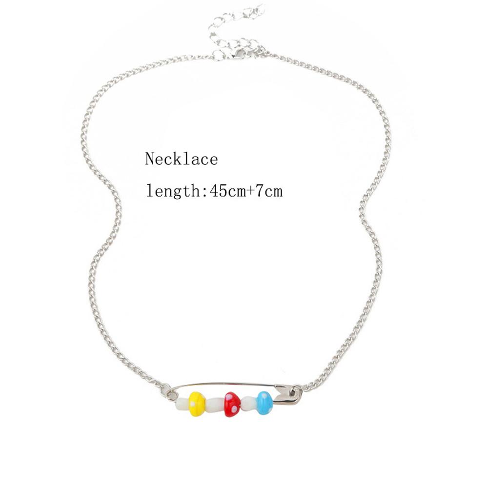 Vòng cổ Mặt Hình Nấm Ngôi Sao Trái Tim Đôi Mới Cho Nữ