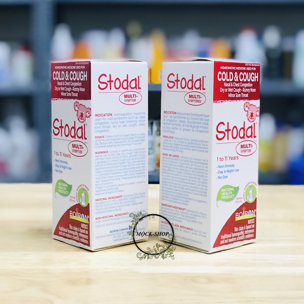 Siro Ho Vi Lượng Đồng Căn BOIRON STODAL Đỏ Canada Giảm Ho Cảm Lạnh cho bé 1-11 tuổi