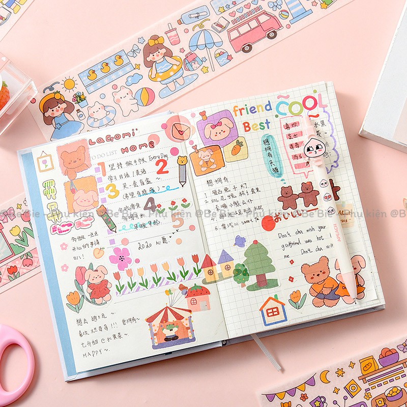 Bộ sticker dán trang trí sổ phim hoạt hình dễ thương BeBie - BP193