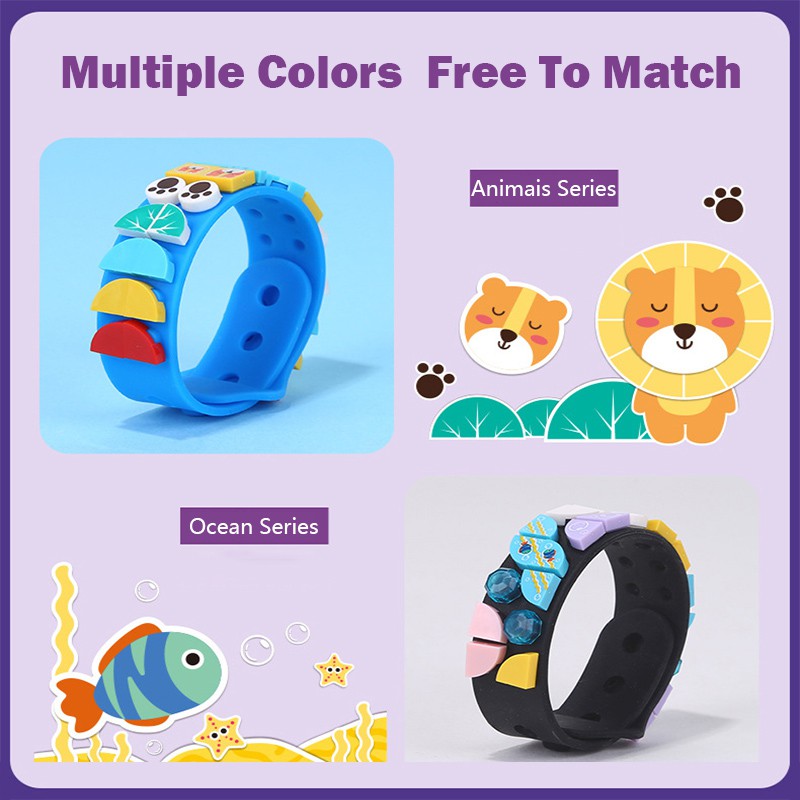 Vòng Tay Lego Hoạ Tiết Chấm Bi Có Thể Điều Chỉnh Độ Dài Dành Cho Trẻ Em DIY