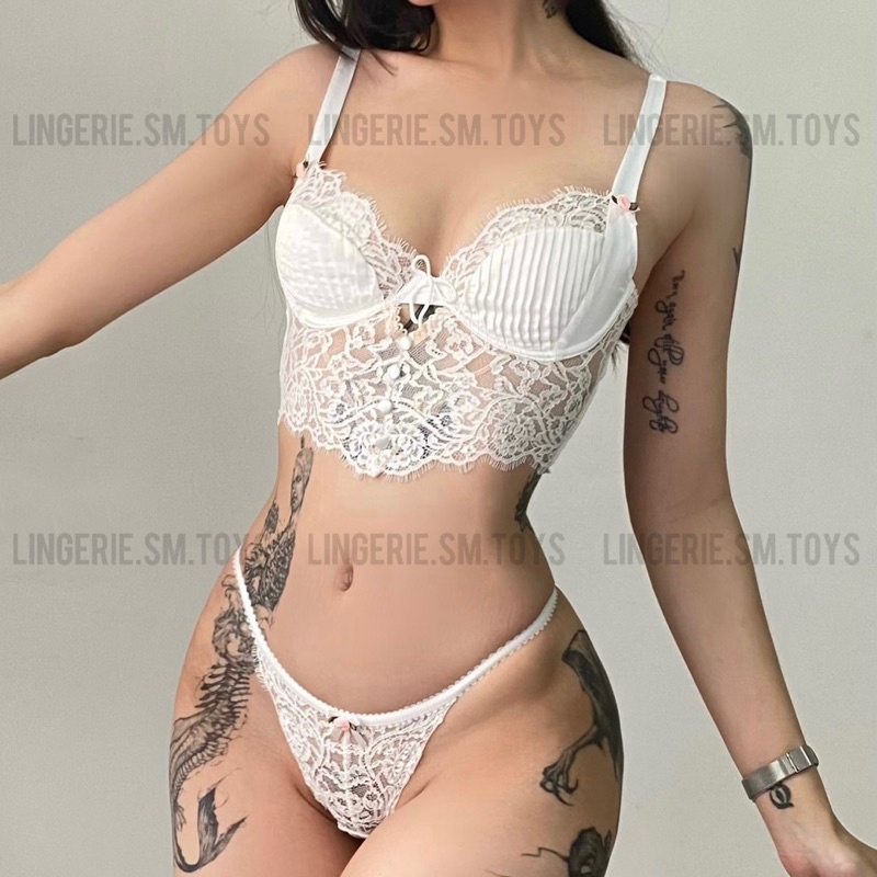 T086B -&lt;Có Bán Lẻ Áo&gt; Toplette Ren Kèm Chip Phong Cách Gợi Cảm Cho Nữ