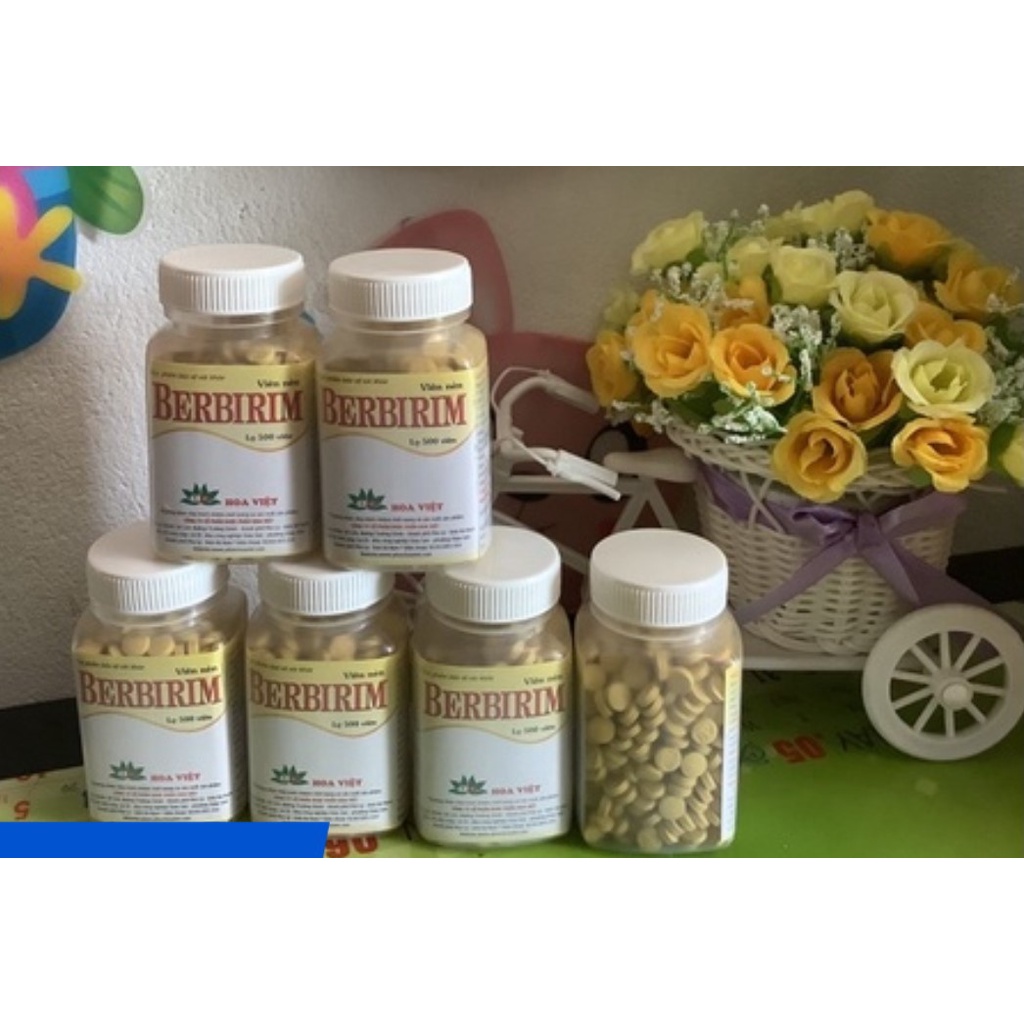 BERBERIN LỌ TO 500 viên_Hỗ Trợ cầm tiêu chảy, kiết lỵ, viêm đại tràng cấp và mãn tính