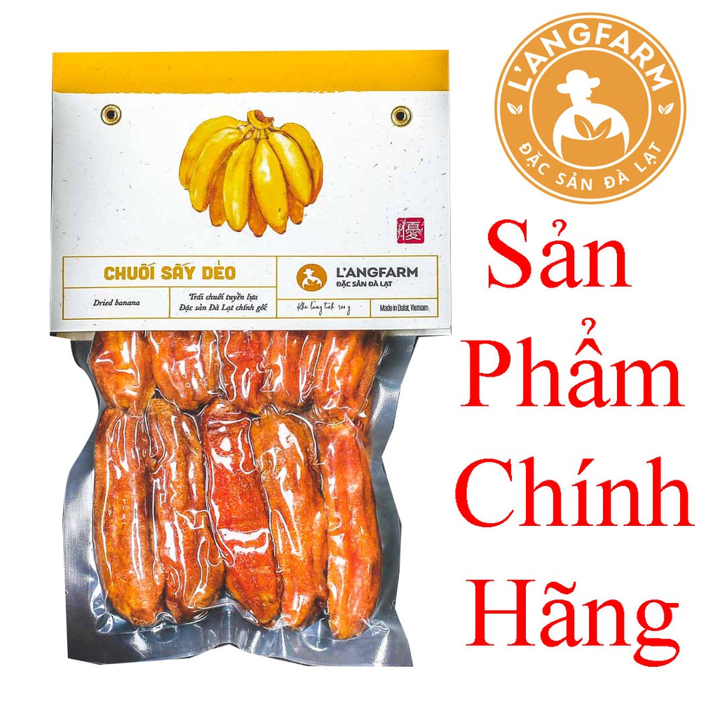 L'ANGFARM | Chuối la ba Đà Lạt sấy dẻo bịch 300g Được chế biến từ trái cây tươi ngon. An toàn vệ sinh.