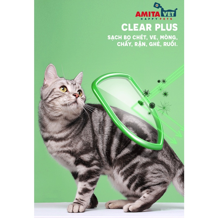 Sữa tắm chó mèo giúp sạch ve rận nấm ngứa dưỡng lông chiết xuất thảo dược CLEAR Plus 500ml chính hãng AMITAVET