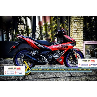 Tem trùm Winner X đỏ đen, độ dán team decal xe thiết kế rẻ đẹp theo yêu cầu