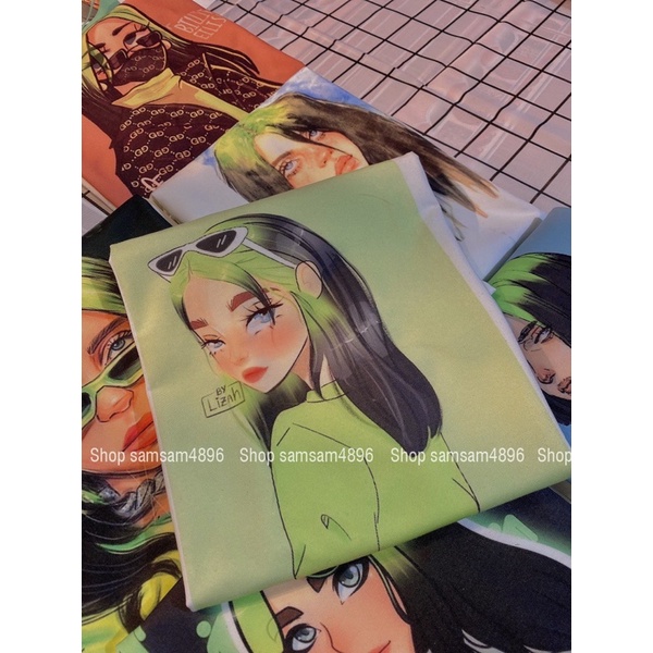 Áo Thun Form Rộng Tay Lỡ In Hình Chị “Bơ” Billieee Eilish | BigBuy360 - bigbuy360.vn