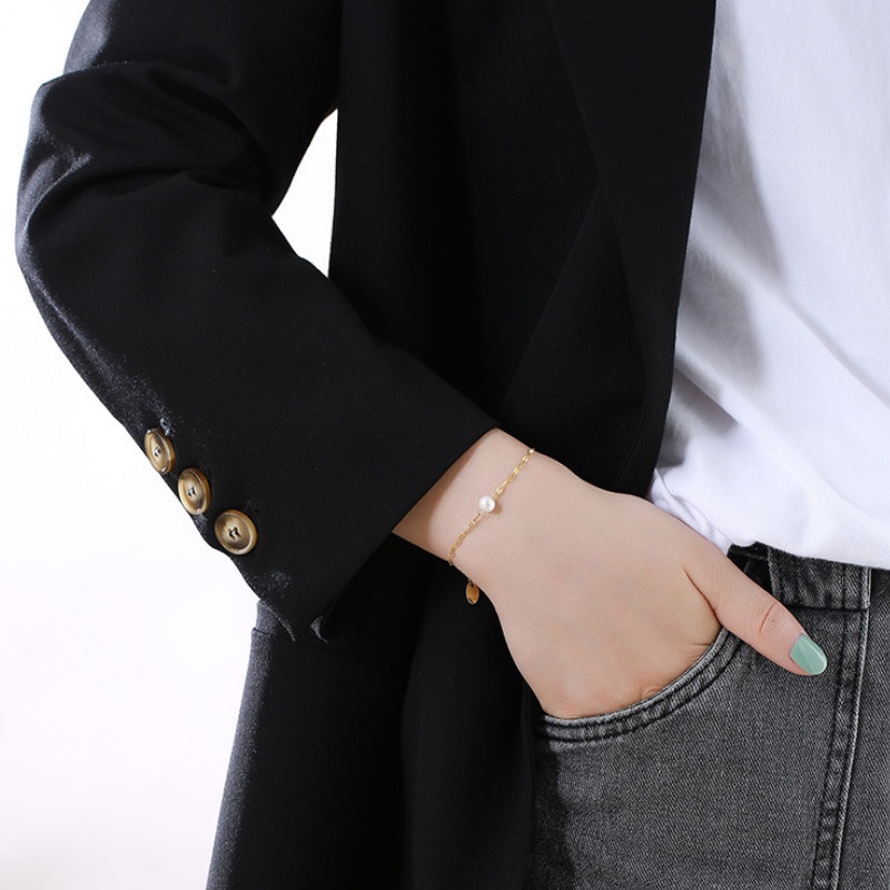 Lắc Tay Dây Mảnh Titan Ko Đen TT 4220