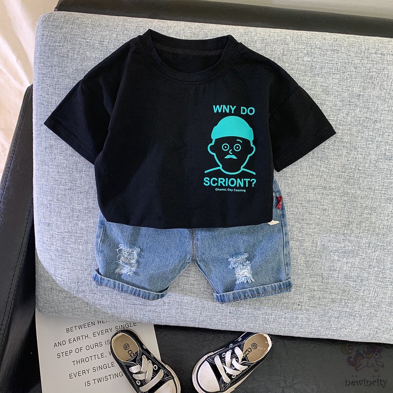 Set Áo Thun Tay Ngắn &amp; Quần Short Cho Bé Trai