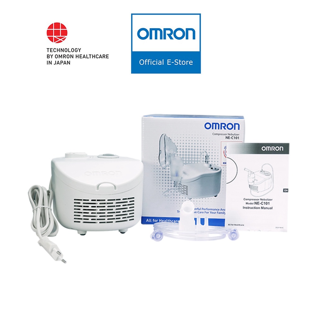 Máy xông mũi họng OMRON NE-C101 - Máy xông khí dung để bàn cho người lớn và trẻ em - Nhật Bản - Chính hãng