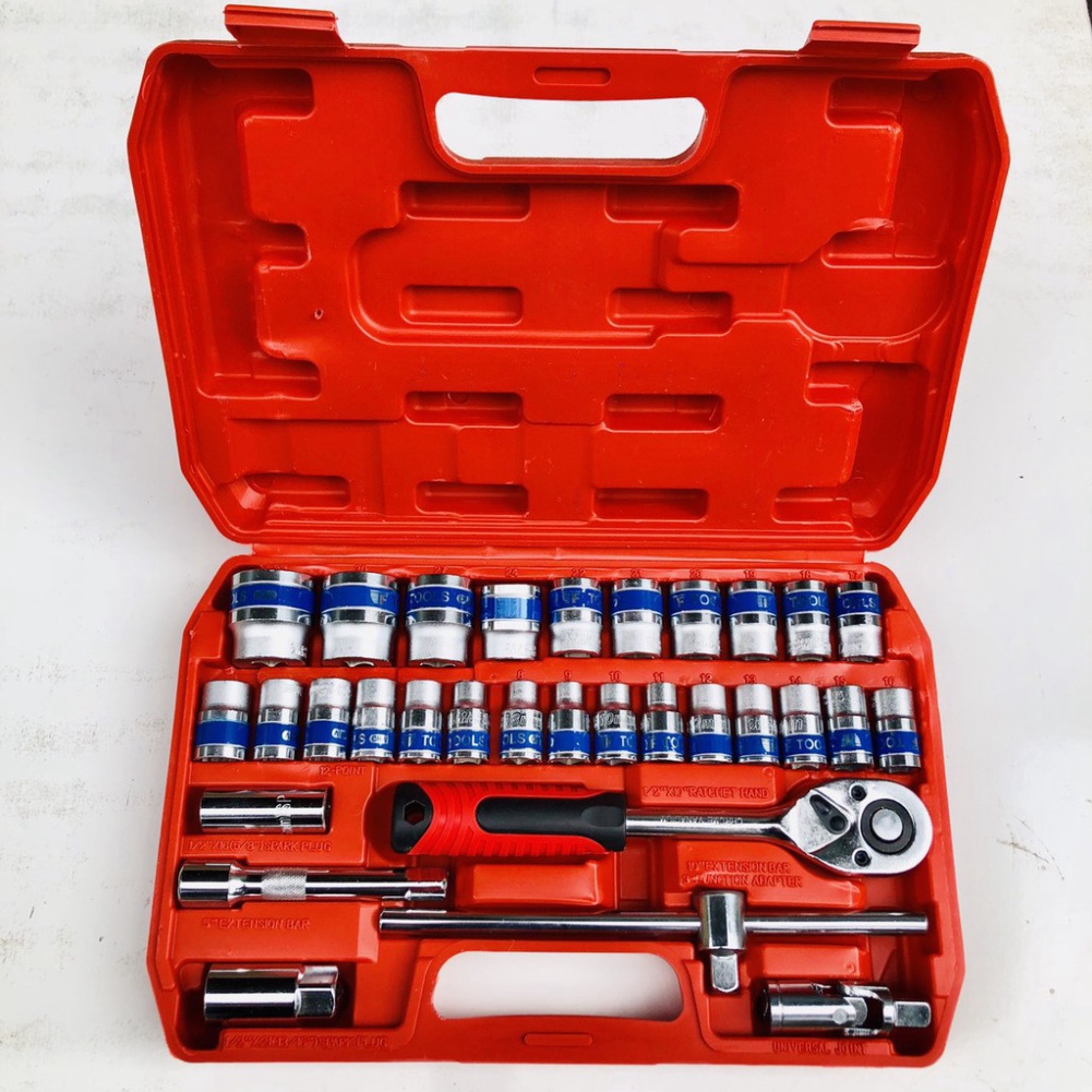 Bộ Khẩu Tuýp 1/2 Đài Loan Đa Năng 32 Chi Tiết Cao Cấp Không Gỉ AUTO TOOLS