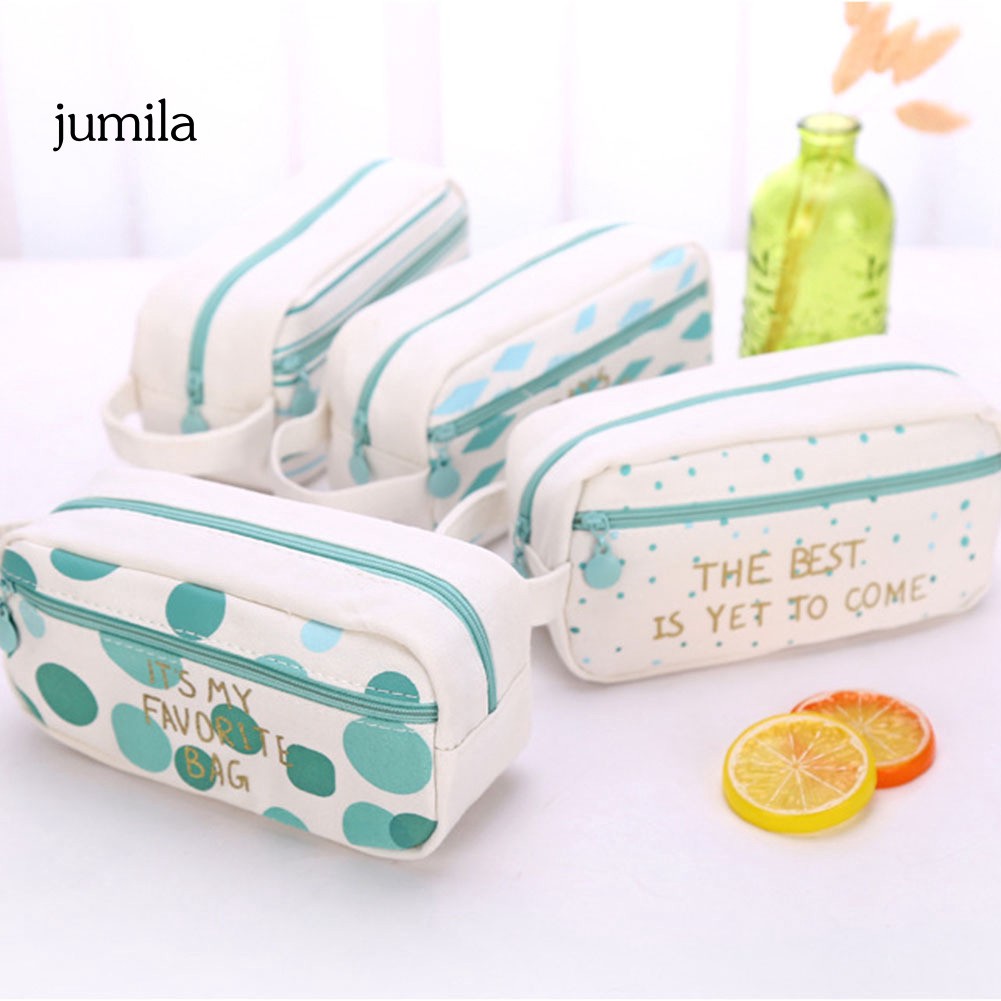 Túi canvas cỡ lớn đựng bút sắp xếp văn phòng phẩm gọn gàng cho học sinh