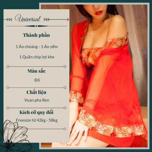 Đồ Cosplay Cổ Trang Trung Quốc Sexy - Bộ Đồ Ngủ Yếm Có Áo Choàng Vải Voan Siêu Mỏng UNIVERSALXXX - DNS15 | BigBuy360 - bigbuy360.vn