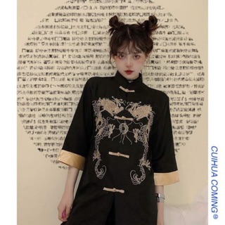 Áo cổ tàu phong cách Trung Hoa cá tính Ulzzang
