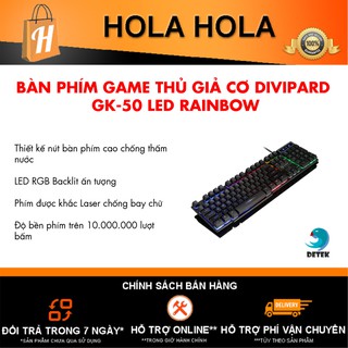 Bàn phím game thủ giả cơ Divipard GK-50 LED Rainbow thumbnail