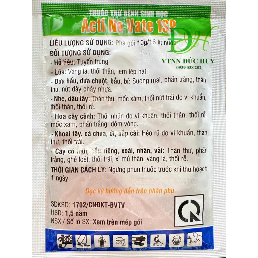 Actinovate 1SP gói 10gr - Lúa Vàng - vi khuẩn - sương mai phấn trắng - thán thư - nứt thân xì mủ