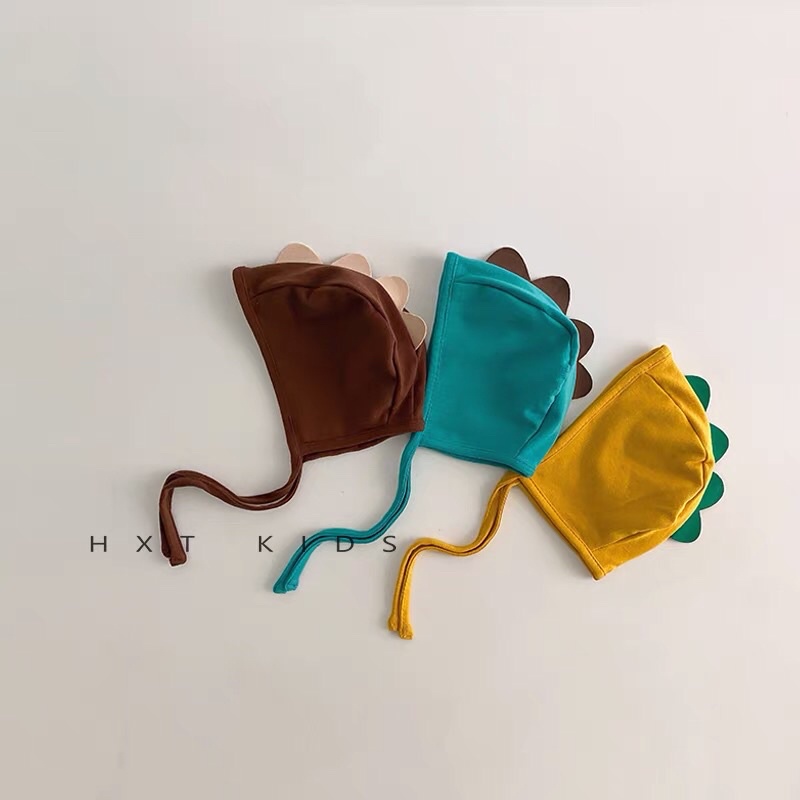 Mũ cotton khủng long siêu đáng yêu cho bé ( 3 tháng - 2 tuổi ) có dây buộc