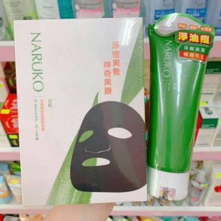 Combo sữa rửa mặt + mặt nạ naruko tràm trà chính hãnh đài loan