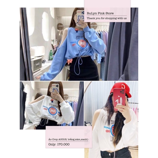 Áo tay dài hoạ tiết hình- kiểu Croptop Cá Tính