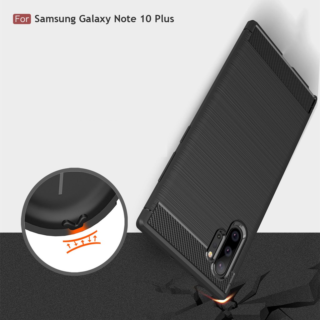 Ốp điện thoại sợi Carbon chống sốc dành cho Samsung Galaxy Note 10 Plus
