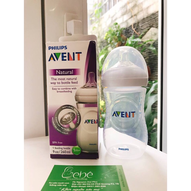 Bình sữa Avent philips chuẩn kèm hộp 125ml/240ml