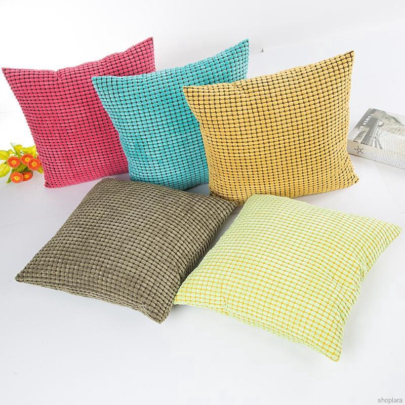 Household Decorative Pillowcases Sofa Cushion Cover Solid Soft Feeling Color Square Pillow Covers