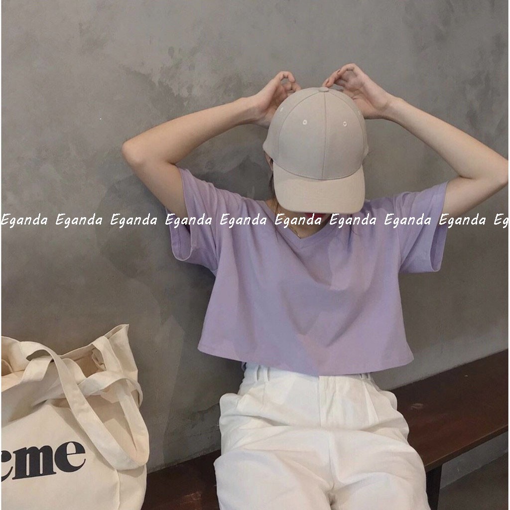áo croptop cổ tim - áo thun croptop basic nhiều màu