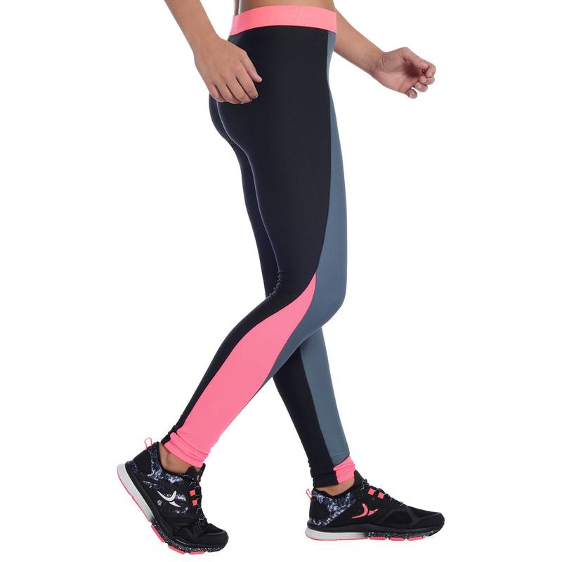 Quần legging tập Decathlon Cardio thoáng khí cho nữ Energy+ - Đen/ Xám size W26 L30