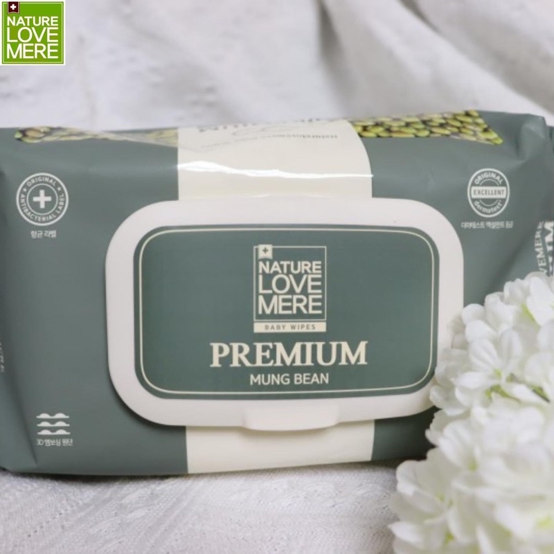 KHĂN ƯỚT NATURE LOVE MERE MUNGBEAN LOẠI 70 TỜ - CÓ NẮP VÀ KHÔNG NẮP