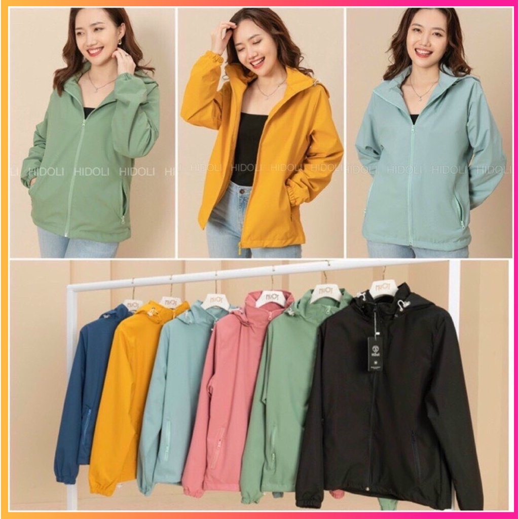 Áo Khoác Gió Nữ Cao Cấp Hidoli,Áo Gió Nữ 2 Lớp Chống Nước
