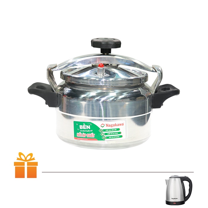 Nồi áp suất cơ Nagakawa NAG1441 4L | TẶNG: Ấm siêu tốc Nagakawa 1.8L