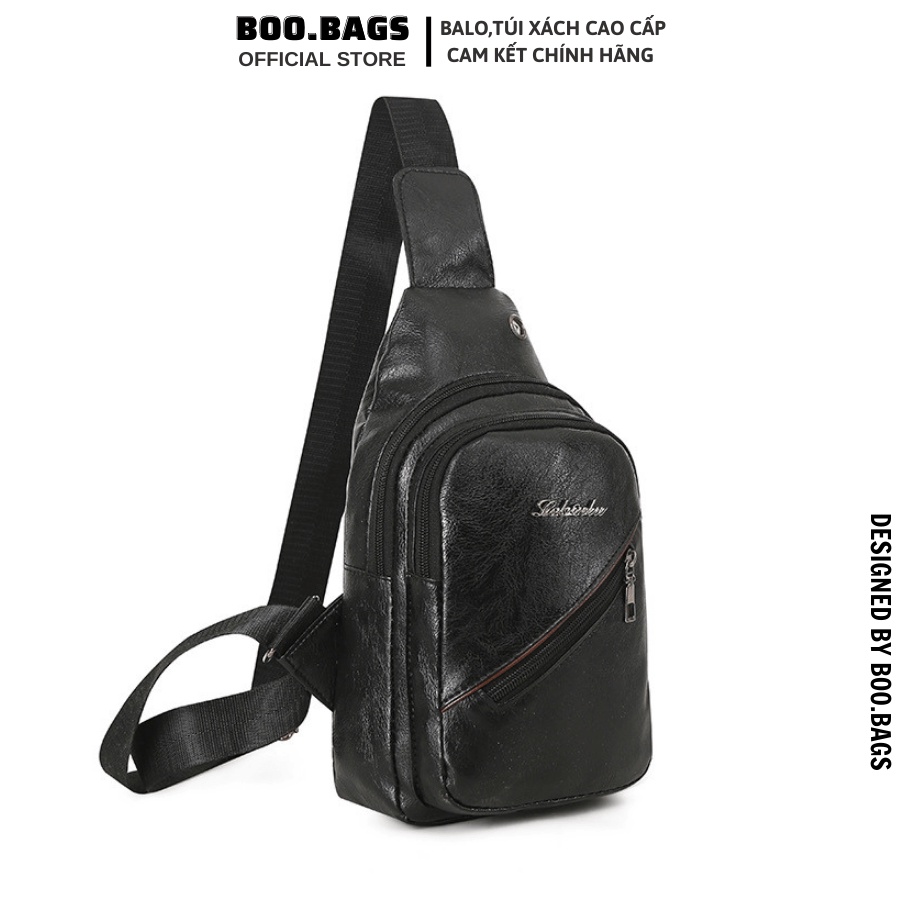 Túi Đeo Chéo Nam, Túi Đeo Ngực Đi Làm Nhỏ Gọn Da Pu Cao Cấp Không Bong Tróc Boobags  Boo-019