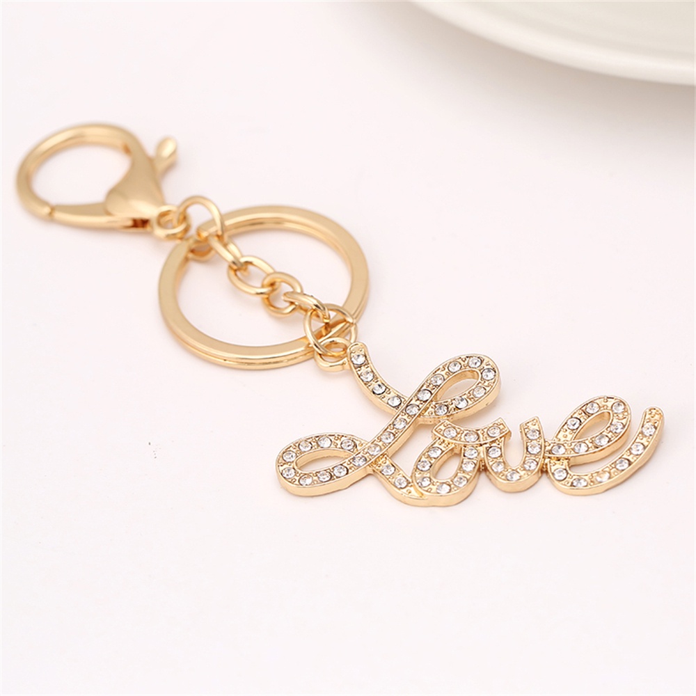Phụ Kiện Móc Khóa Hình Chữ Love Đính Đá Sang Trọng