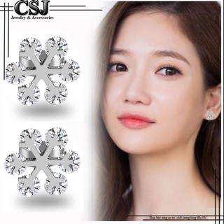 Bông tai nữ hình hoa tuyết bằng inox đẹp giá rẻ BH vĩnh viễn