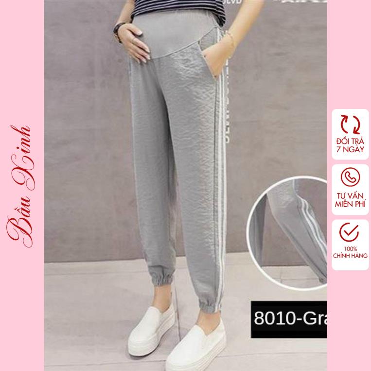 Quần đũi bầu công sở dáng suông ống rộng mềm mát cho mẹ bầu, có size 40-65kg, bo gấu - Tổng kho đồ bầu