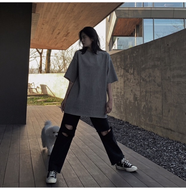 [ORDER Quần jeans rách ống rộng màu đen eo cao Ulzzang siêu chất ❤️ | BigBuy360 - bigbuy360.vn