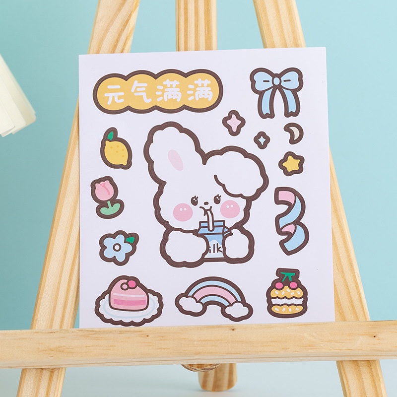 Hình dán trang trí cốc nước cách nhiệt hình động vật dễ thương