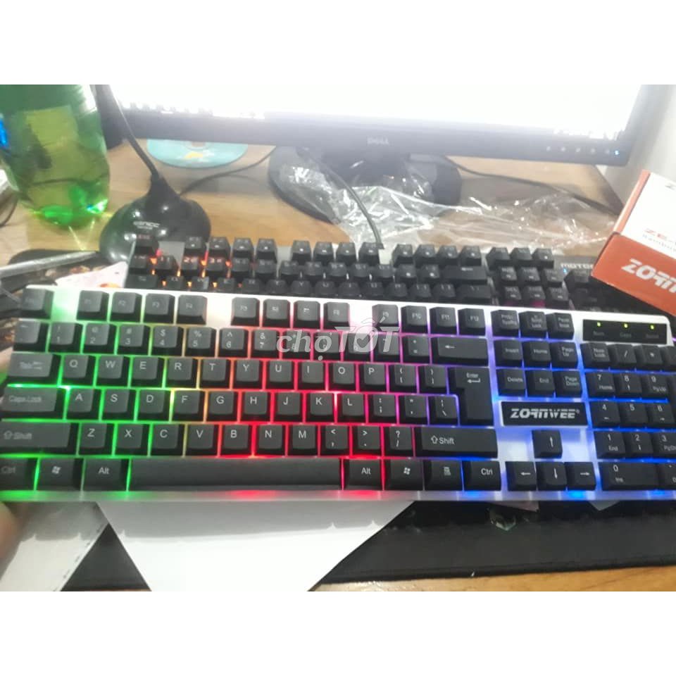 Bàn phím giả cơ gaming có dây với đèn Led màu chuyên dùng cho máy tính PC và Laptop