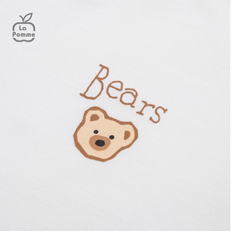 Áo Cổ 3cm La Pomme Little Bear - Trắng