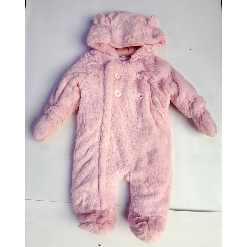 Body lông cừu tai gấu Baby Town hàng xuất dư cho bé sơ sinh đến 6 tháng | Minizon Kids