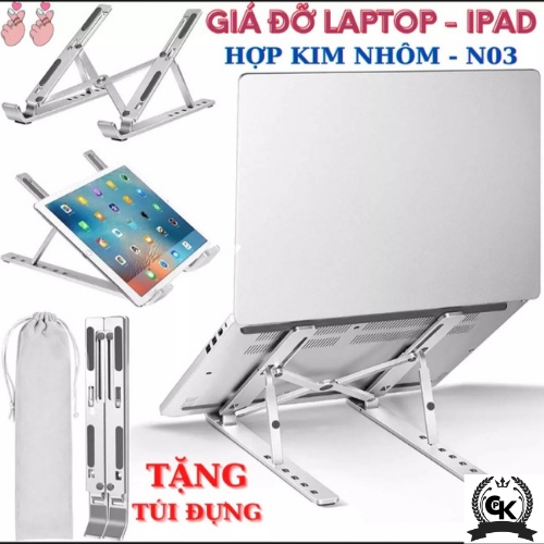 Giá đỡ laptop, macbook, ipad, kệ đỡ máy tính nhôm cao cấp tản nhiệt, tiện lợi sử dụng