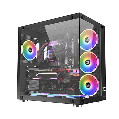 Vỏ máy tính Case PC Xigmatek Aquarius 2 Mặt Kính Mid Tower 2 Màu Đen Trắng