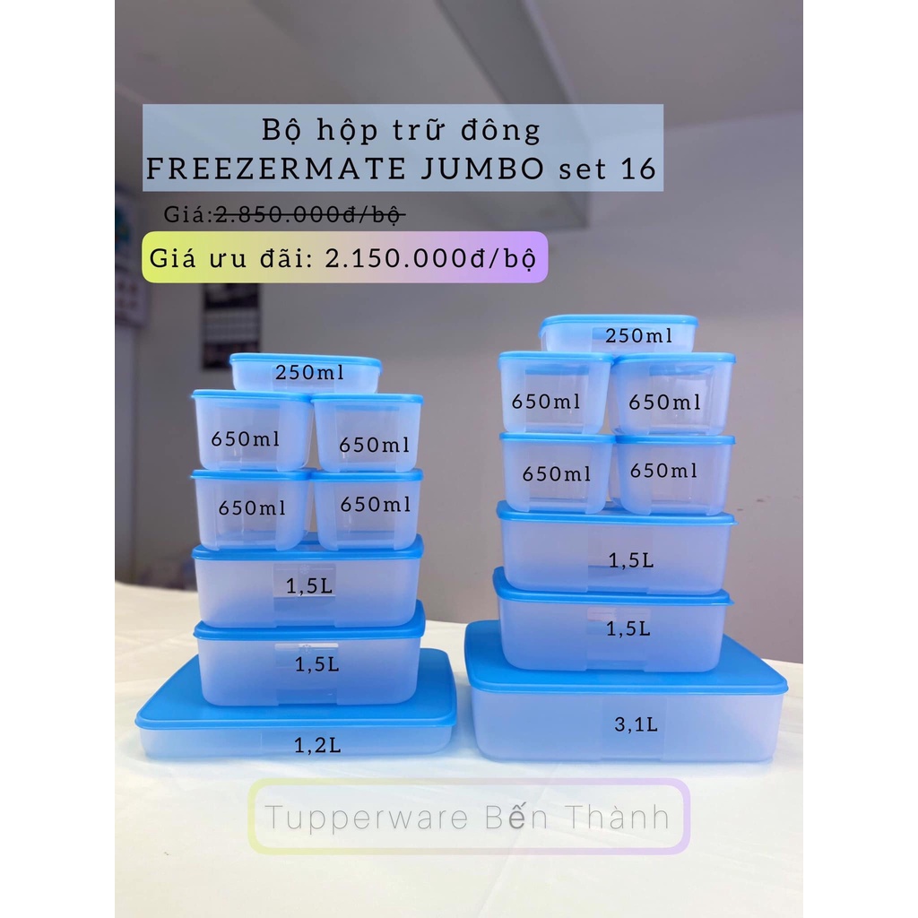 Tupperware - Bộ hộp trữ đông Freezermate (16 hộp)
