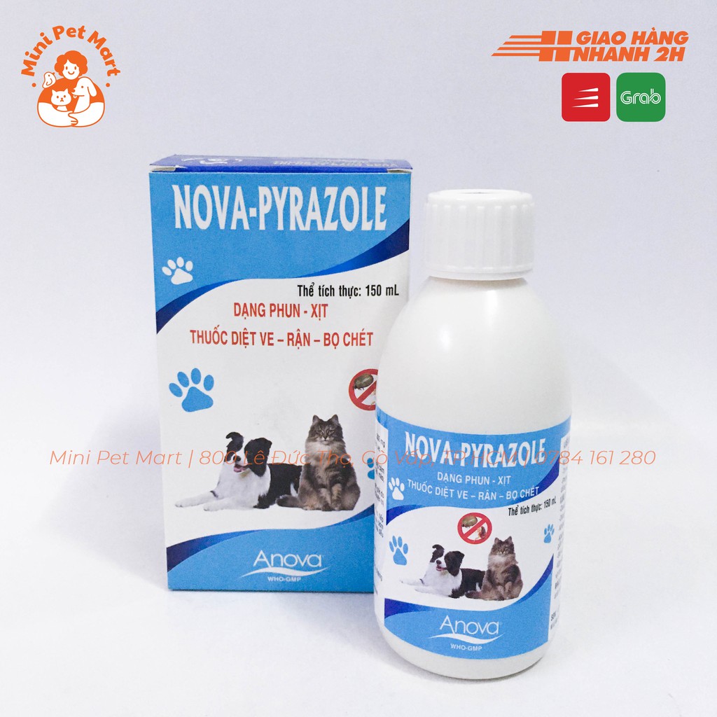 NOVA PYRAZOLE 150ml - Thuốc xịt diệt ve, rận, bọ chét cho chó mèo