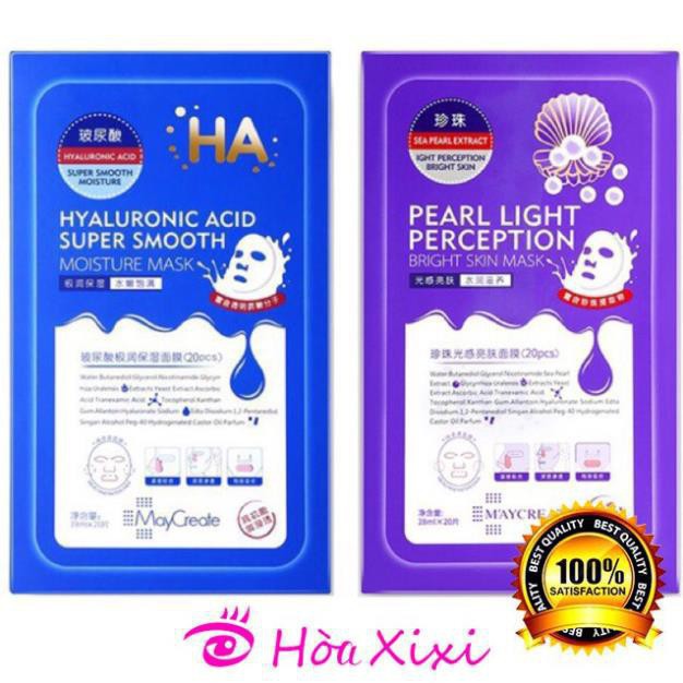 Mặt Nạ Dưỡng Ẩm Dưỡng Trắng Da HA Maycreate Mask Ha 1 miếng Hàng Nội Địa Trung