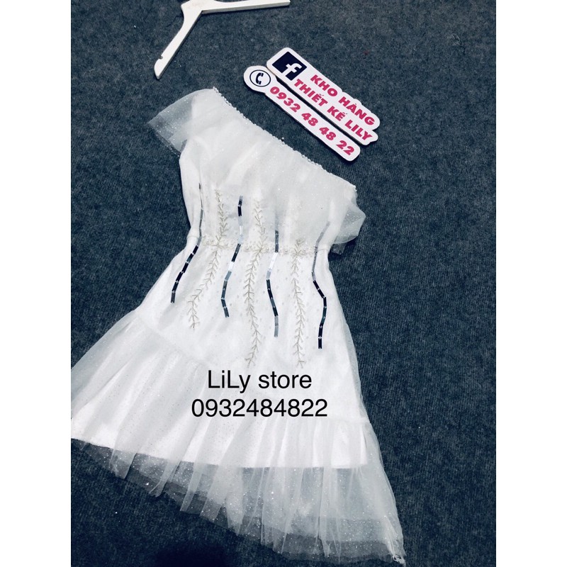 đầm body lệch vai đính đá ( ảnh và video thật 10000%)