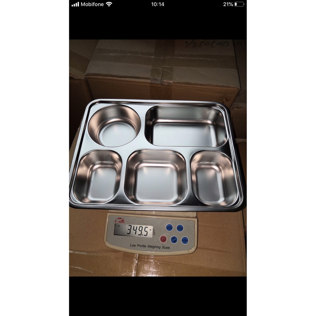 Khay cơm inox 5 ngăn TẶNG KÈM MUỖNG INOX | BigBuy360 - bigbuy360.vn