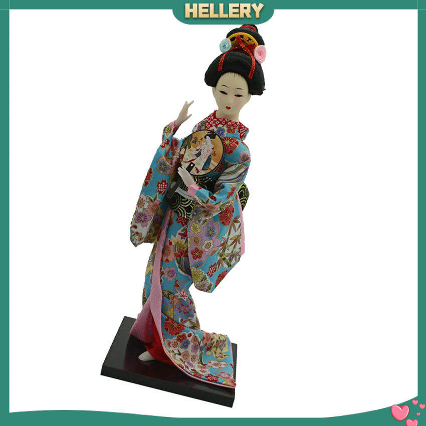 Búp Bê Geisha Mặc Kimono In Hoa Phong Cách Nhật Bản Kích Thước 12 Inch Dùng Trang Trí Nhà Cửa