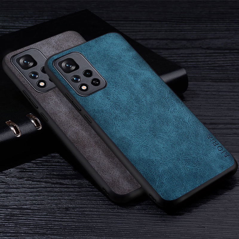 Bao Da Điện Thoại PU Màu Trơn Chống Trầy Xước Cho Redmi note 11 pro plus 5G