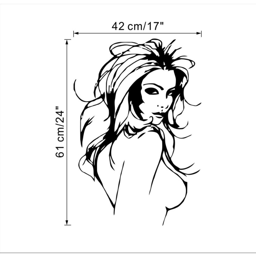 Decal dán tường - Cô Gái Đen phong cách